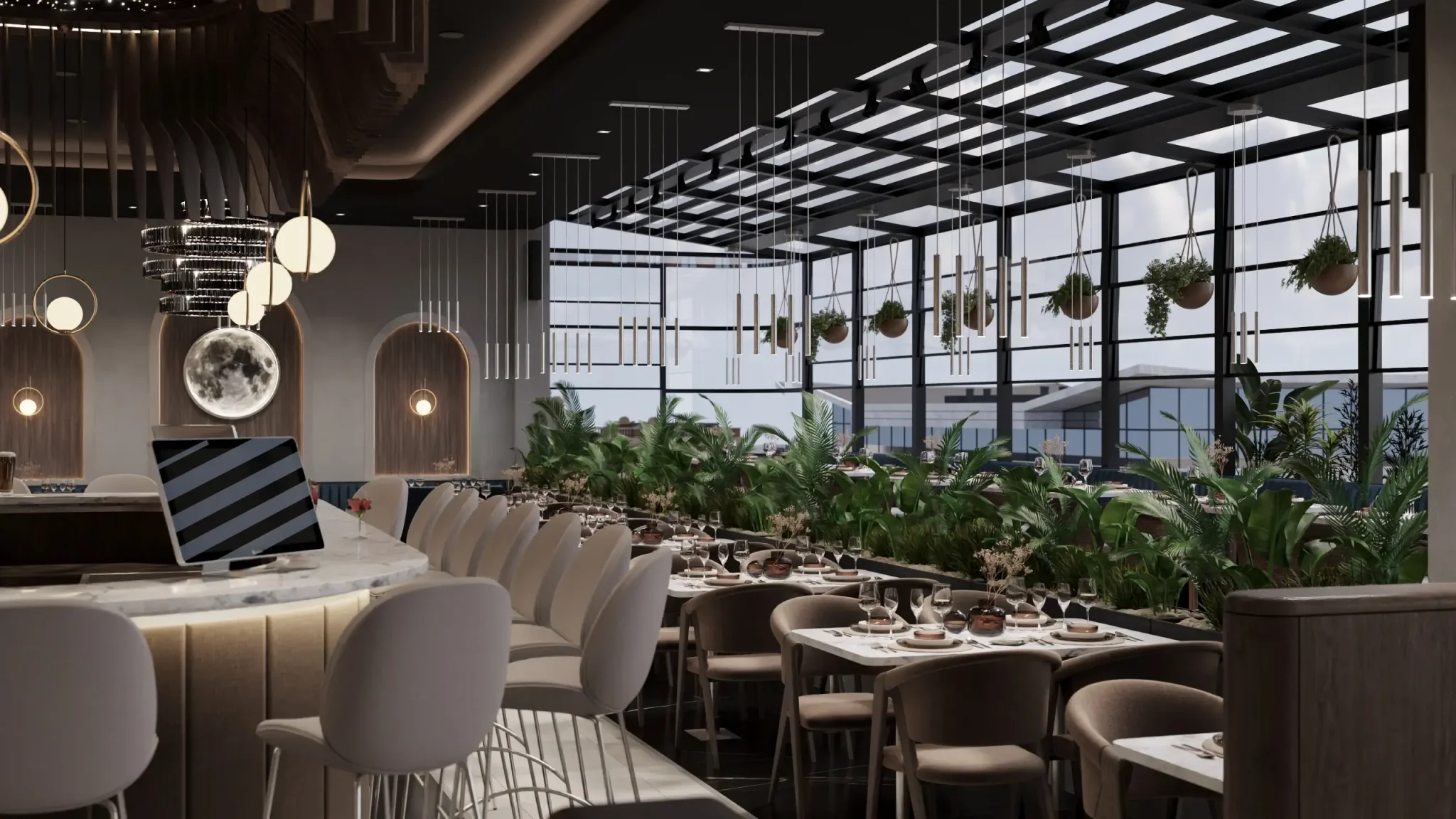 Moon Restoran Tasarım Projesi | Düet Tasarım Mimarlık