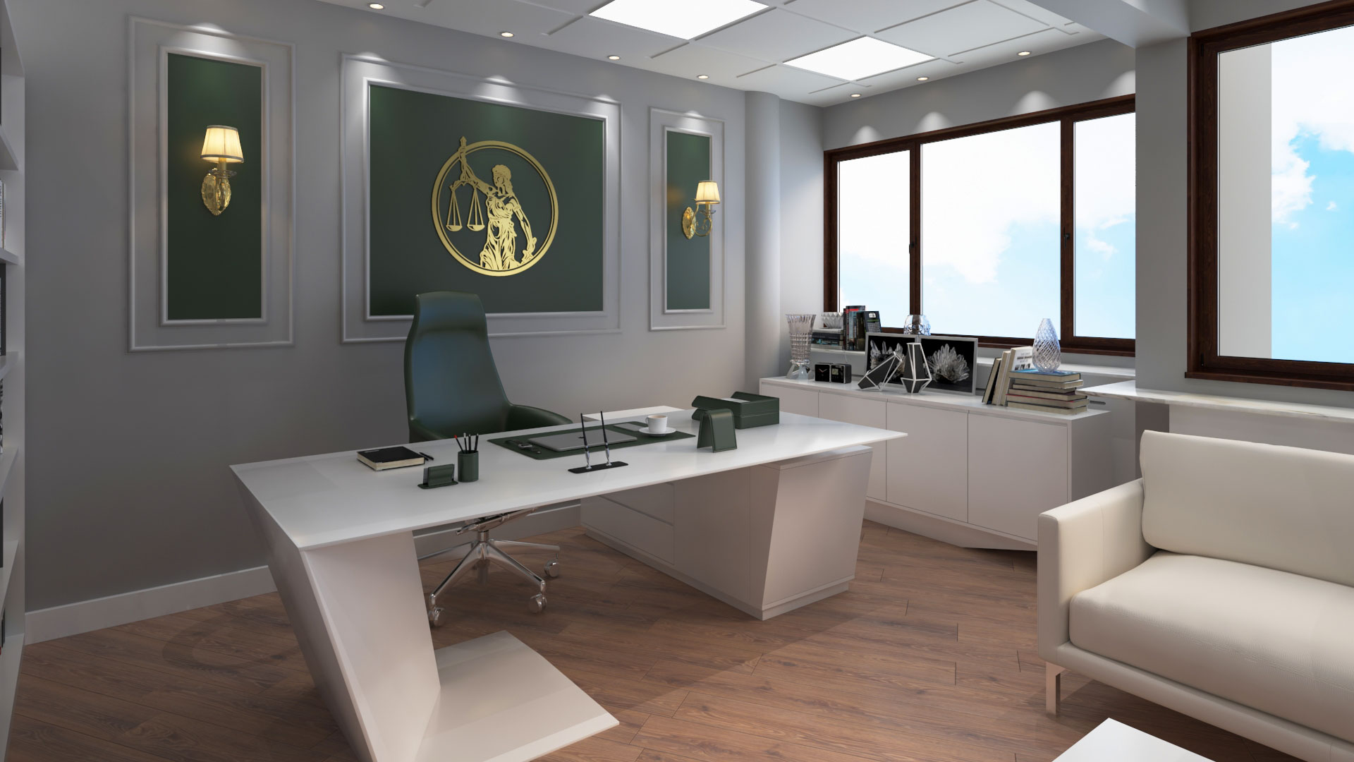 Modern French Style Law Office 01 